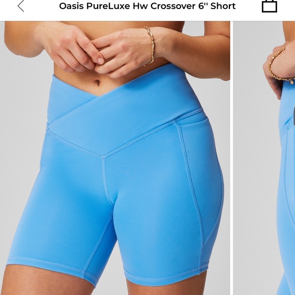 Oasis PureLuxe High Waisted Crossover 6” Biker Shorts - Fabletics - Picture 1 of 6